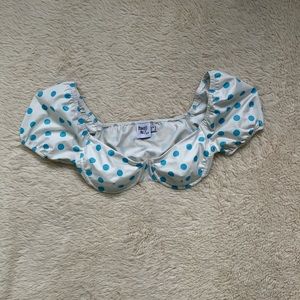 Cropped polka dotted top